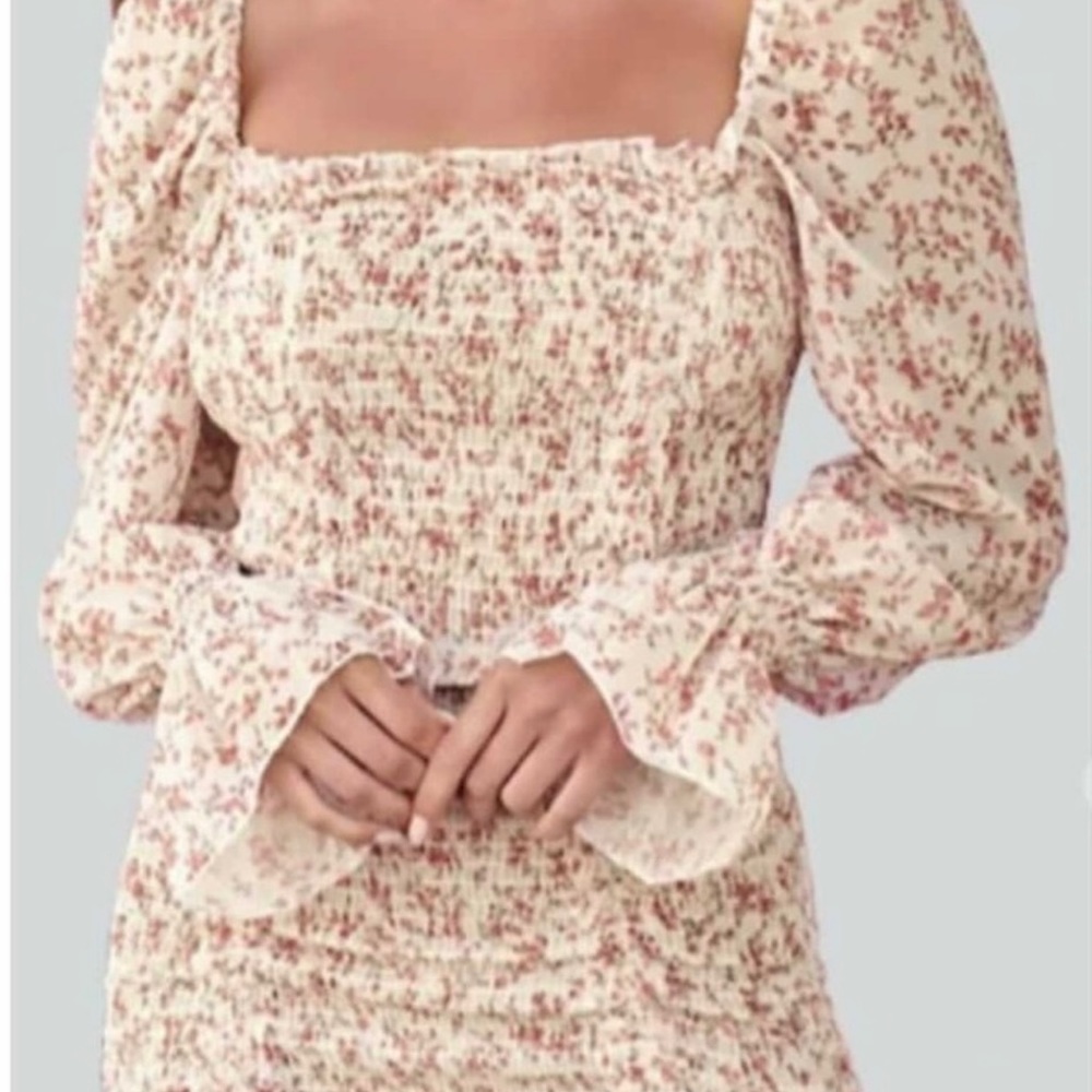 Floral Scrunched Mini Dress